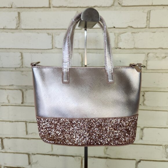 Nwt Kate Spade NY Gold Coast Pink Glitter Satchel Handbag Purse - Picture 2 of 10